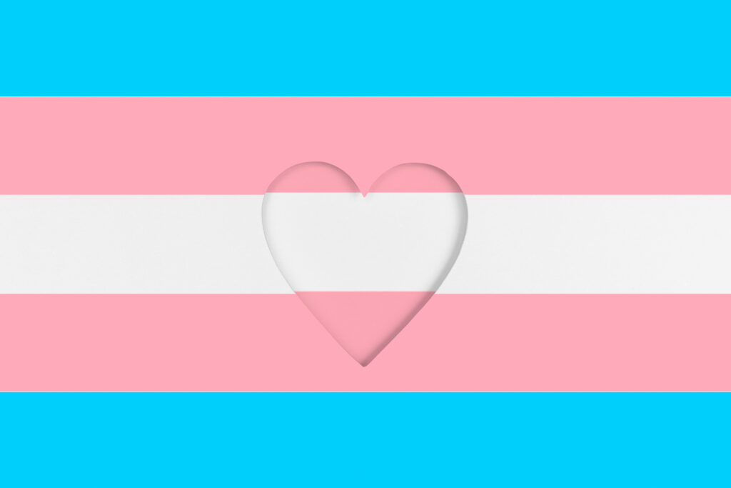 Herz auf Transgender-Flagge