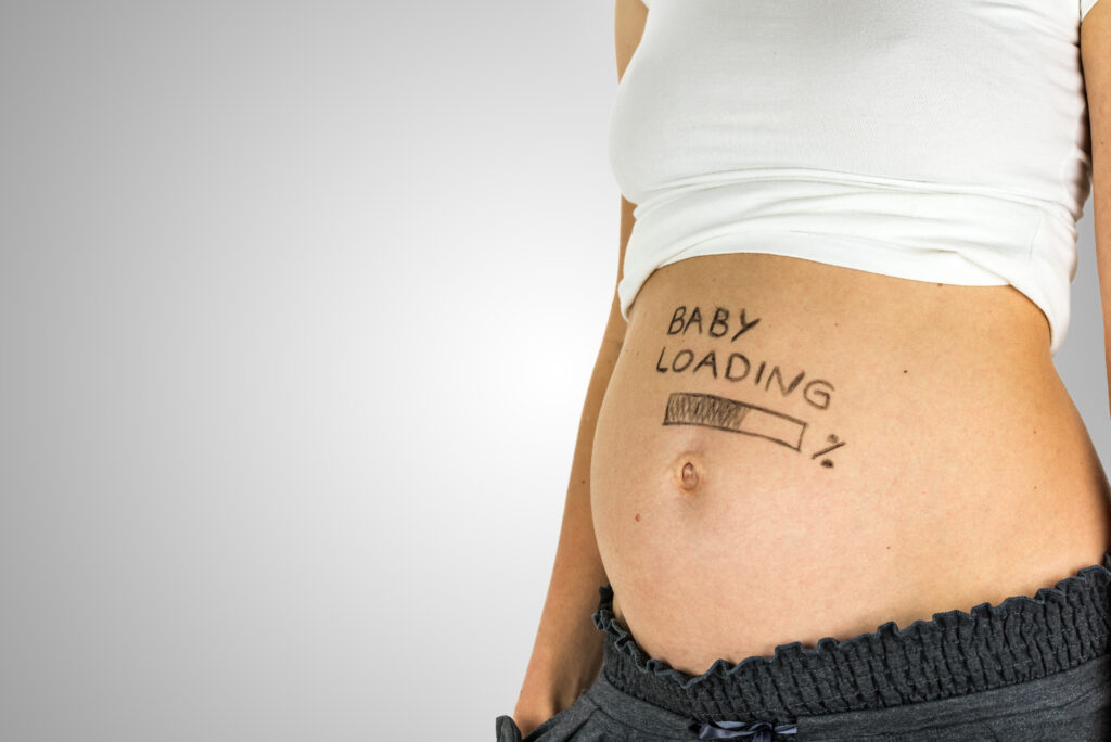 Babybauch mit Baby Loading Balken % 