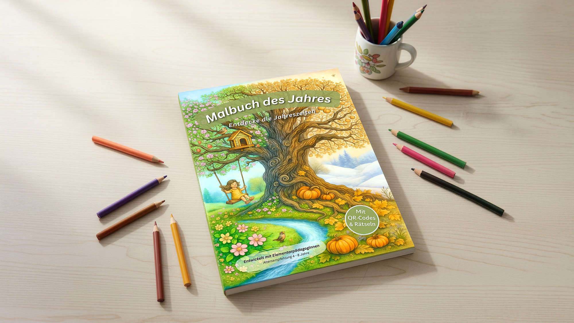 Das „Malbuch des Jahres“ bringt interaktives, pädagogisches Lernen über Natur und Nachhaltigkeit als Alternative zu Handy und Tablet für Kinder.
